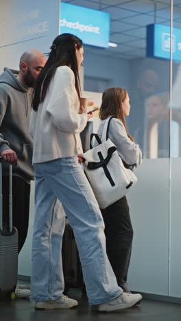 people waiting at airport check-in