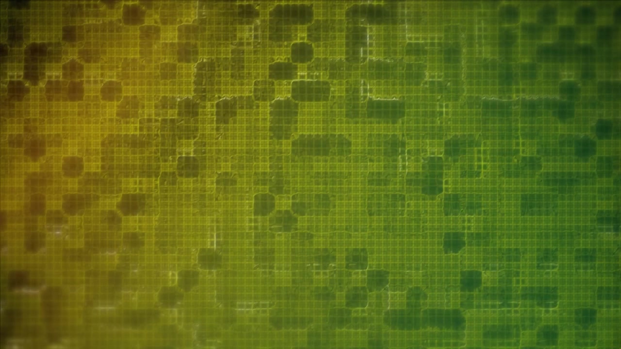 Animation of squares in yellow and green changing on green background