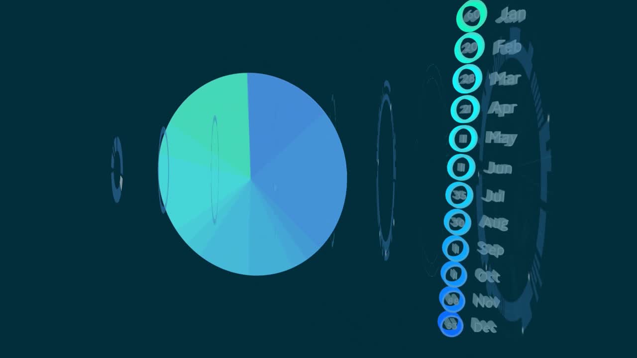 animación de escaneo de alcance y procesamiento de datos sobre fondo negro