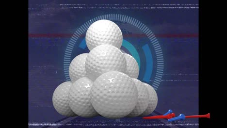 Animation-Von-Golfbällen-über-Scope-Scanning-Und-Wolken