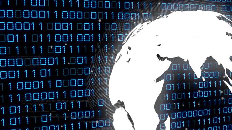 Animazione dell'elaborazione dati sul globo