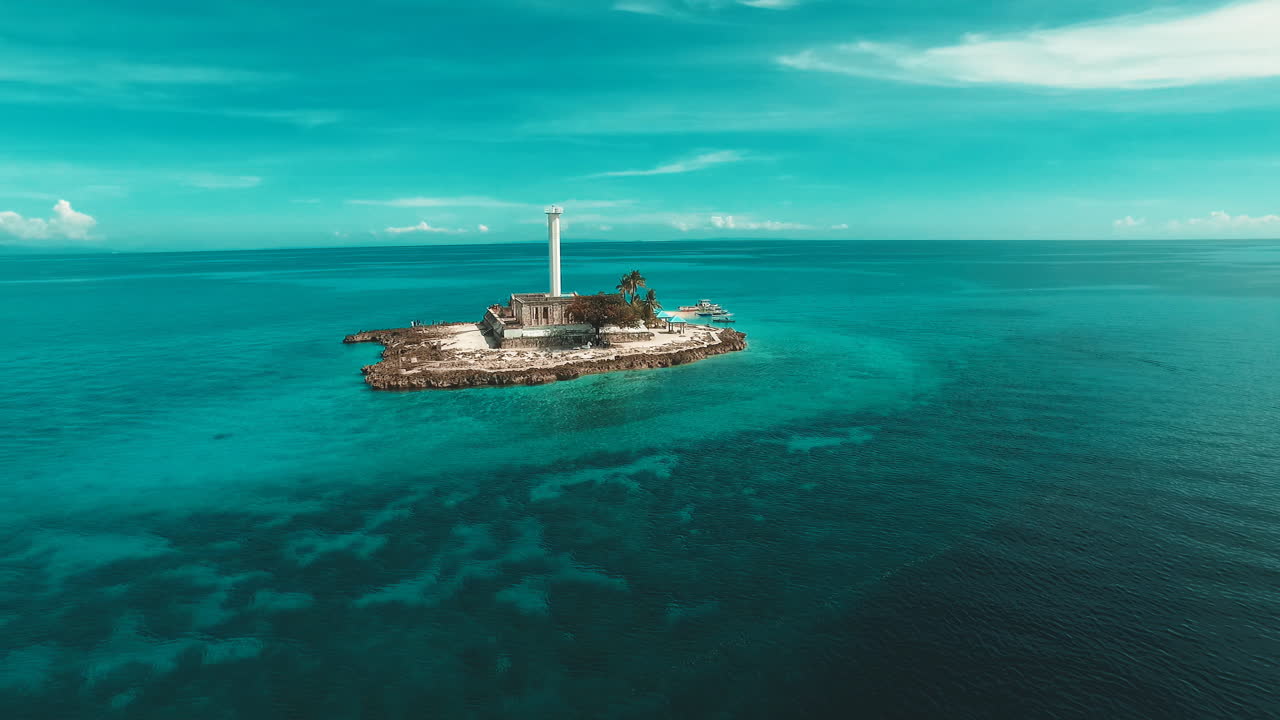 danao island in cebu drone shot drone island