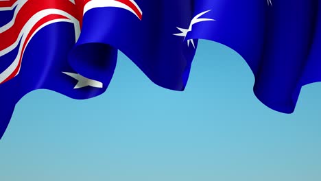 australia waving flag on blue sky for banner design. animated background - australia waving national flag. festive patriotic design. australian holidays. seamless loop