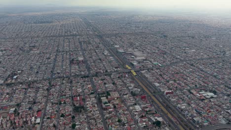 ecatepec static aerial view, mexico city suburbs