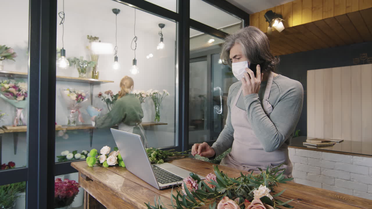 Male Florist At Work During Quarantine