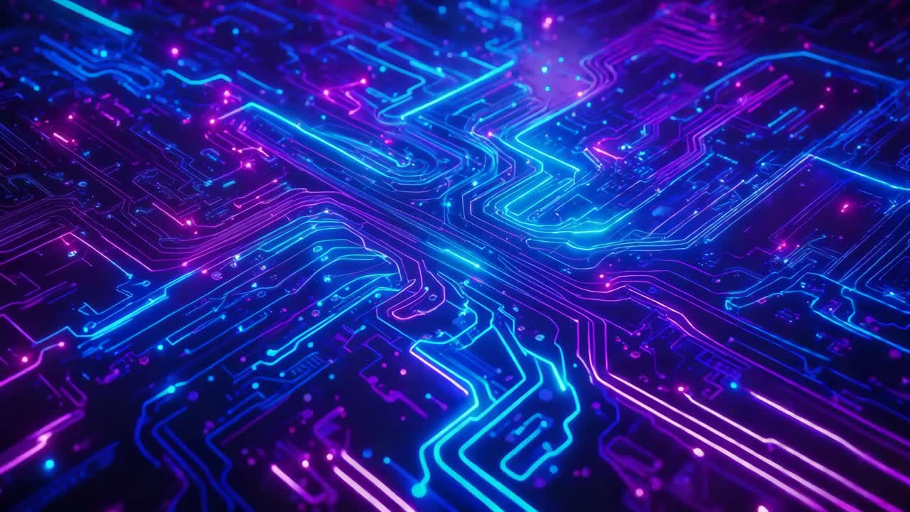 diseño abstracto de placas de circuitos de neón