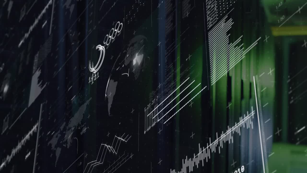 Animation of data processing over computer servers