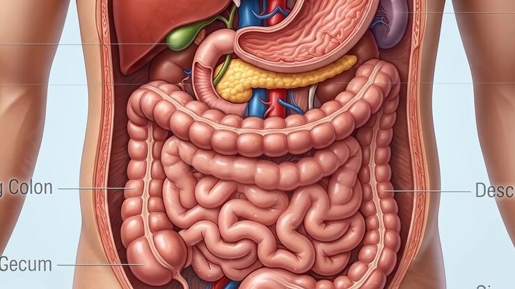 Anatomical Illustration of the Human Digestive System