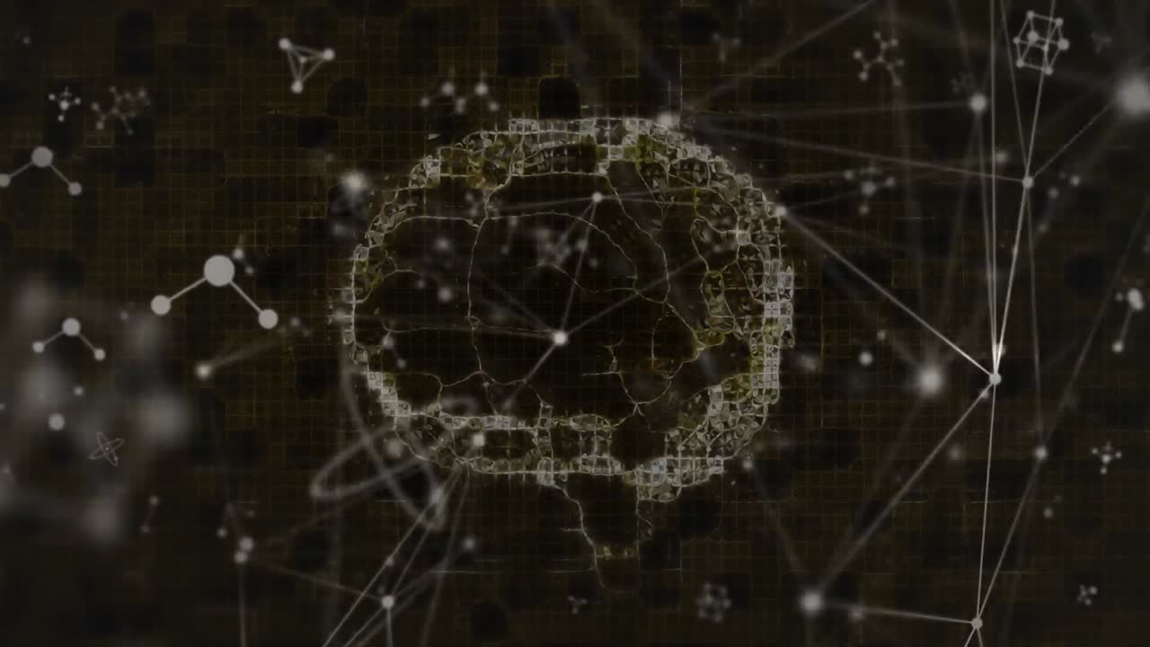 Animation of human brain spinning over network of connections