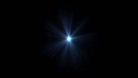 el destello realista de la lente de luz sobre un fondo negro.