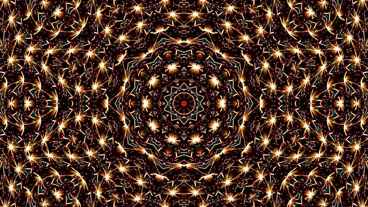 hermoso caleidoscopio abstracto que brilla, una luz radiante que regula los movimientos sutiles