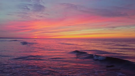 inspirational calm sea with sunset sky