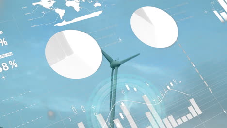 animation of data processing over wind turbine