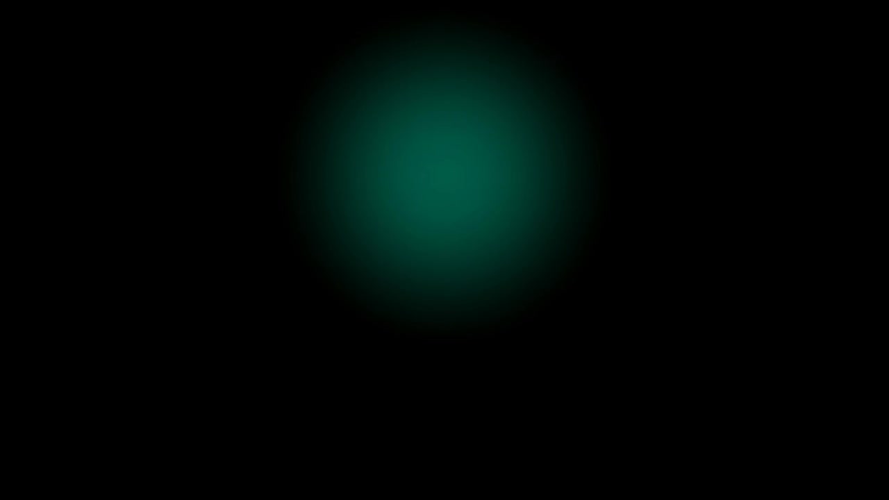 Abstract Glowing Green Light Orb Pulsing on Black Background