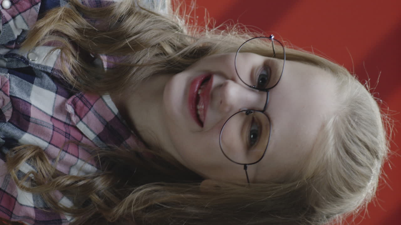 Surprised Girl Wearing Glasses