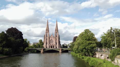 walking across river in strasbourg with lovely st