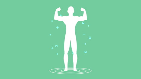 strong body human silhouette animation