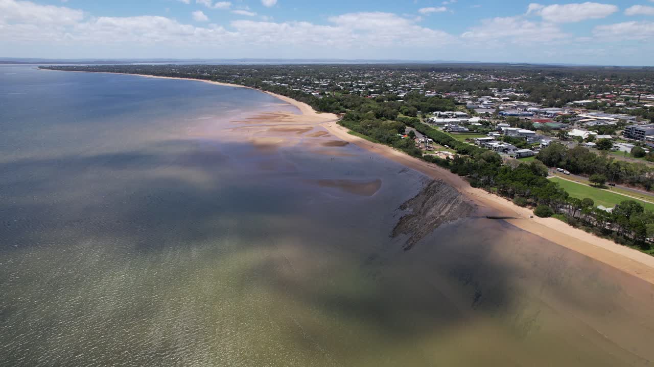 Drone shot of Scarness Jetty Hervey Bay QLD Queensland Australia