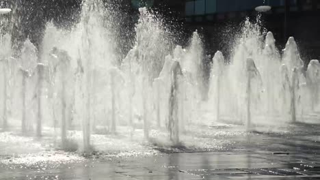 fountain in piccadilly gardens in manchester city centre-2