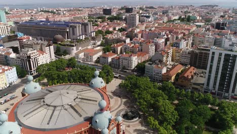 paisaje urbano de lisboa campo pequeño edificio vista aérea