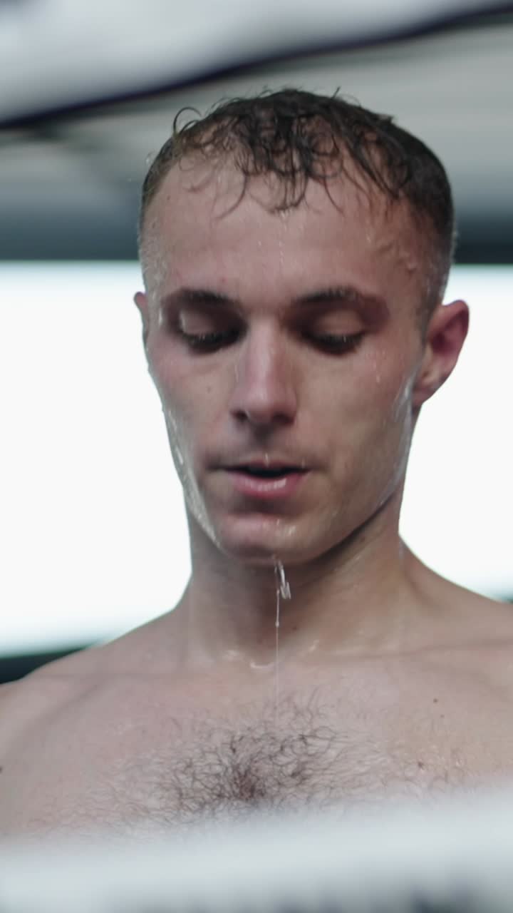 Sweaty man after workout