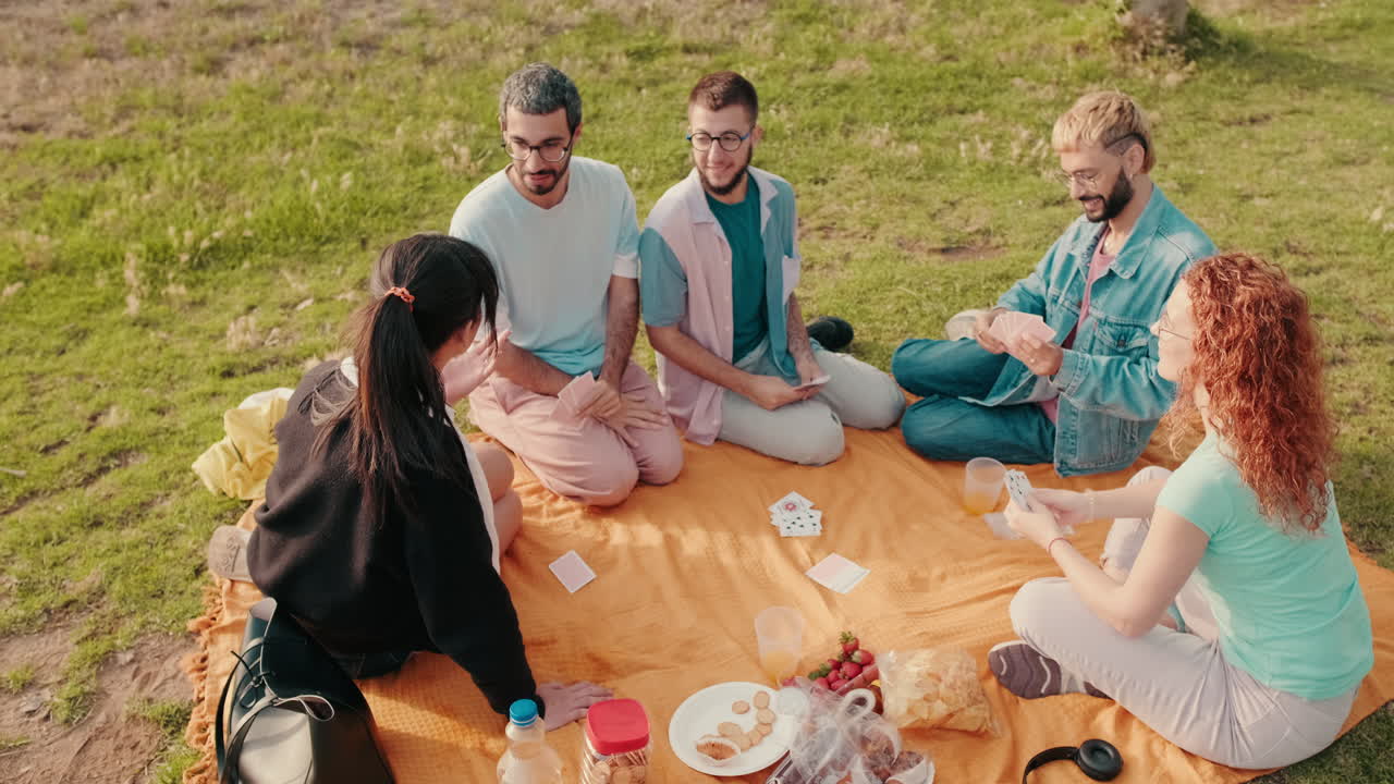 Friends Having Fun at a Picnic