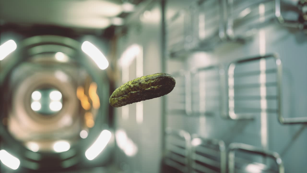 오징어 오징어는 우주 정거장에서 무중력 상태에서 어렵지 않게 떠다닙니다.