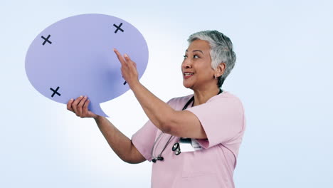 Nurse,-woman-and-speech-bubble-poster