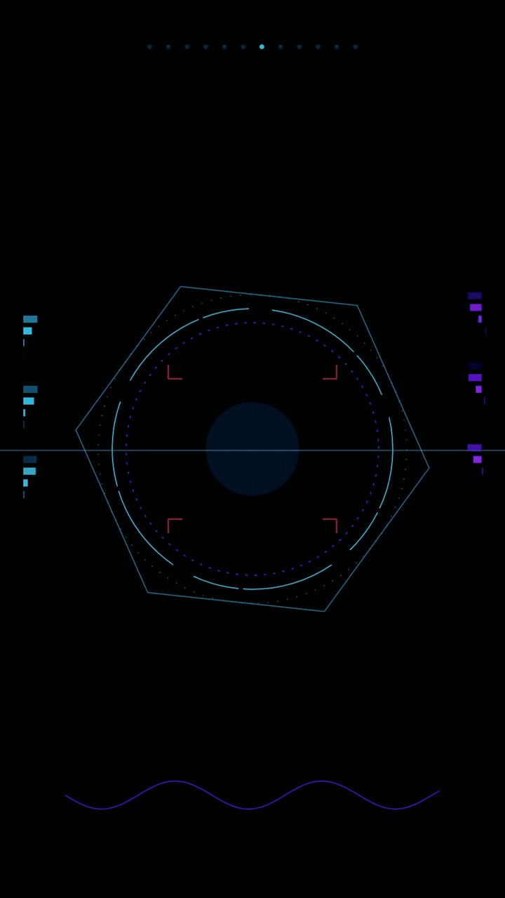 Futuristic Hexagonal Digital Interface HUD Animation