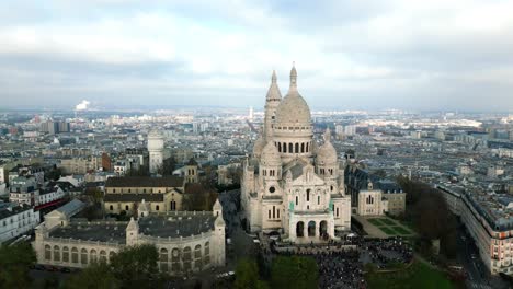 impressive basilica of sacred heart cathedral in paris, france