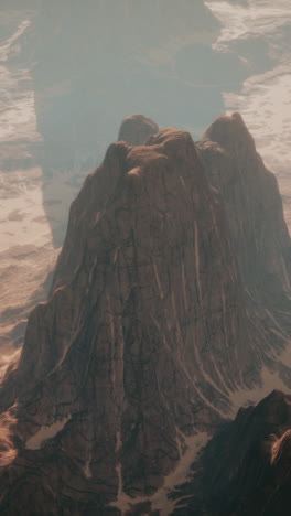 aerial view of a rocky mountain desert landscape