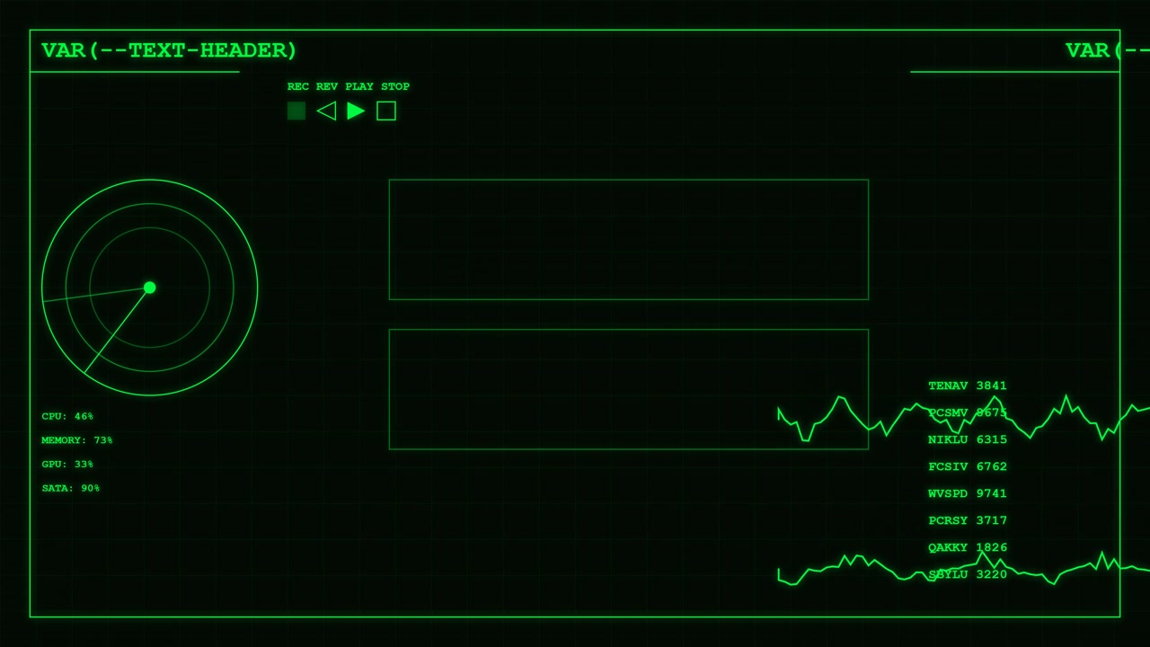 Digital HUD Interface with Radar and Data Monitoring