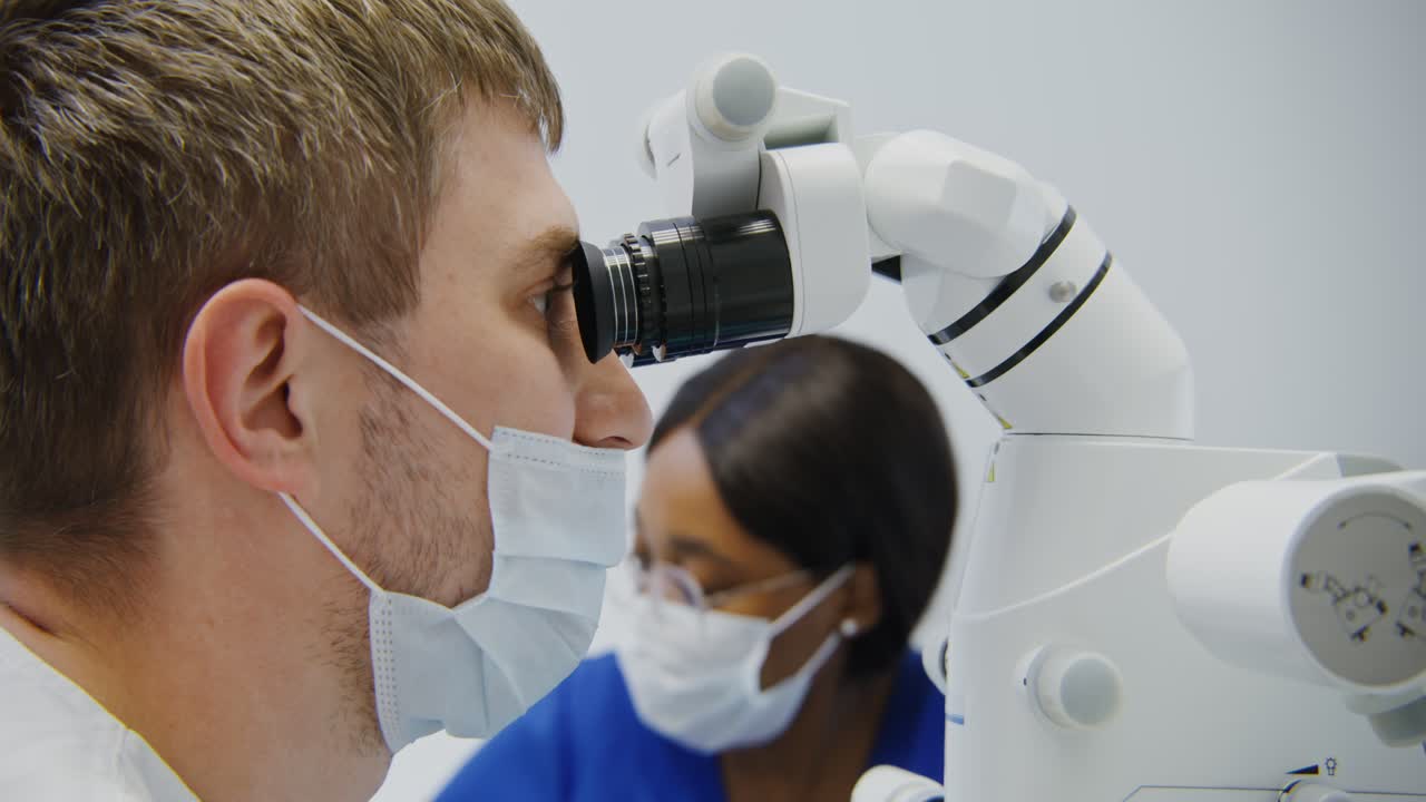 Medical examination with microscope