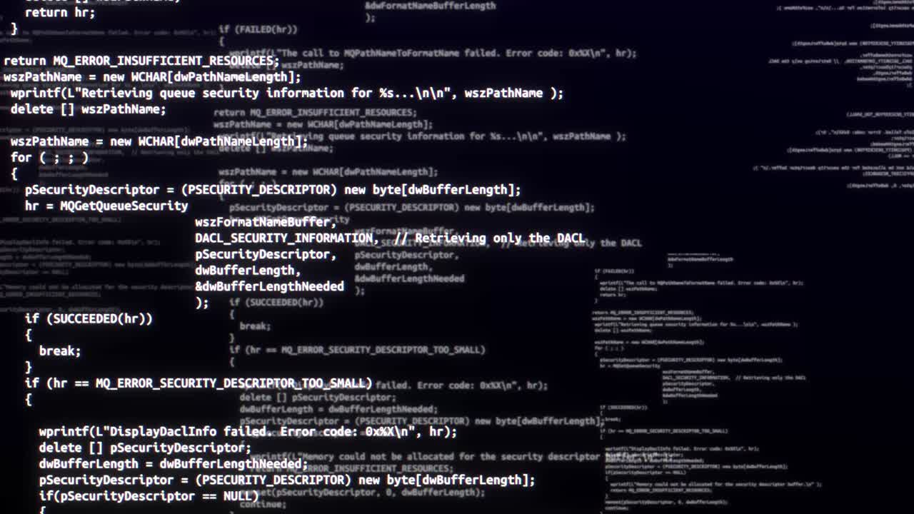 interfaz gráfica de alta tecnología futurista con código digital y animación de bucle de datos.