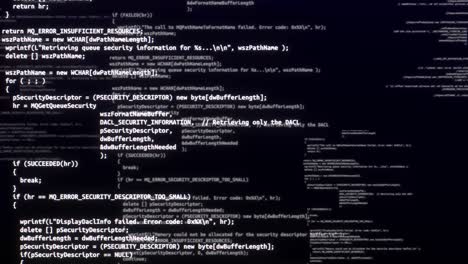futuristische hi-tech grafische interface met digitale code en data loop animatie.