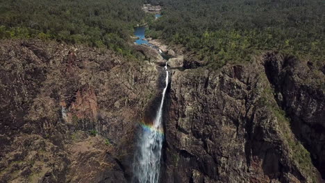 aerial footage of wallaman falls in queensland