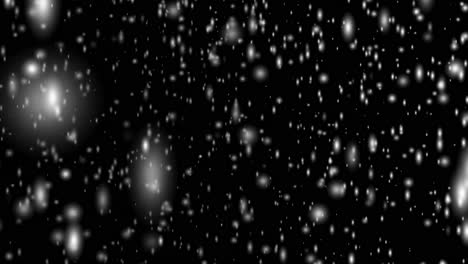 loop of snowfall with fast falling snowflakes and black background