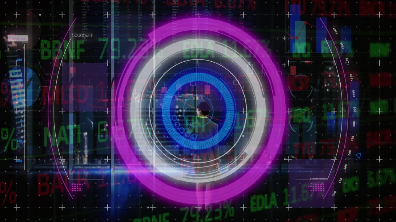 Animation of data processing over scope scanning