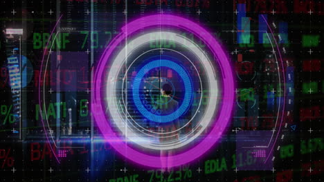 animación del procesamiento de datos sobre el escaneo del alcance