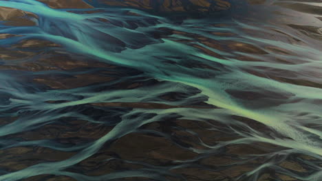 abstract details of like-veins landscape of kálfafell river braids in iceland