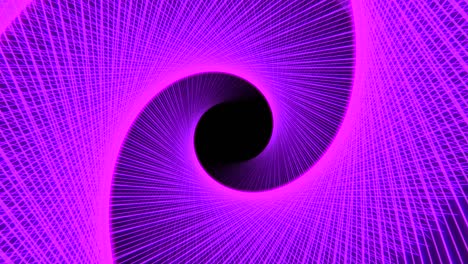 hermoso fondo de animación de marco de alambre en espiral de neón púrpura, 4k