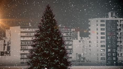 Animation-of-falling-snow-over-cityscape