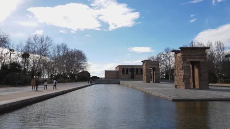 debod temple at west park in madrid - the templo de debod