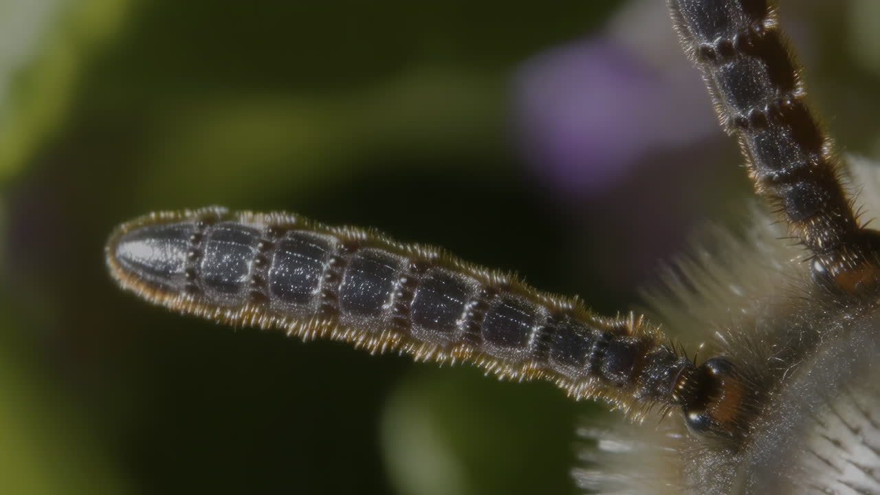 Close-up Macro Shot of an Insect's Antennae