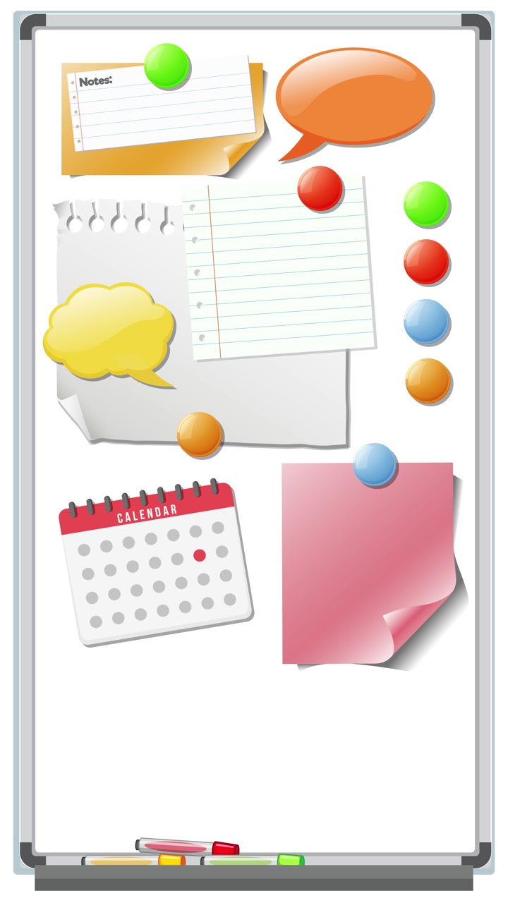 A whiteboard fills with colorful sticky notes, speech bubbles, and icons in a lively, engaging animation