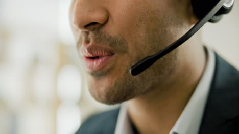 close-up of a businessperson on a phone call