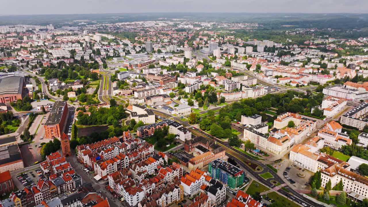 Aerial view of Elblag highlights NATO eastern flank and border security