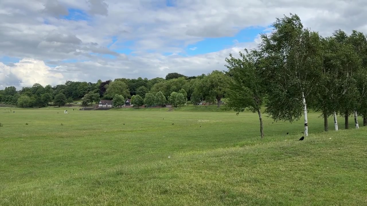 View of Forest Recreation Ground in Nottingham, England. Public urban park near Forest Fields and Mapperley Park in the East Midlands, UK.