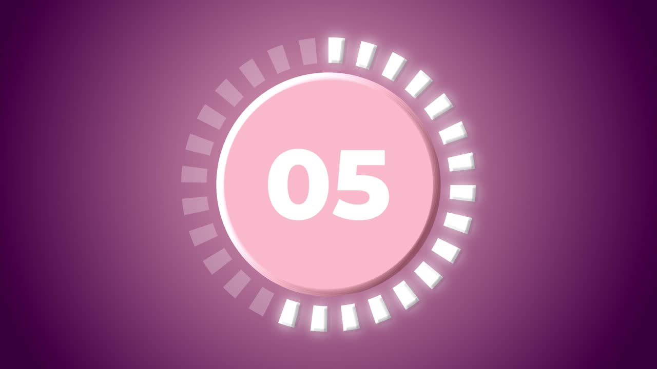 Countdown clock timer animation motion graphics movement 10 seconds introduction visual effect abstract modern technology background universal 4K pink