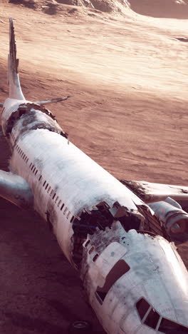 crashed airplane in the desert